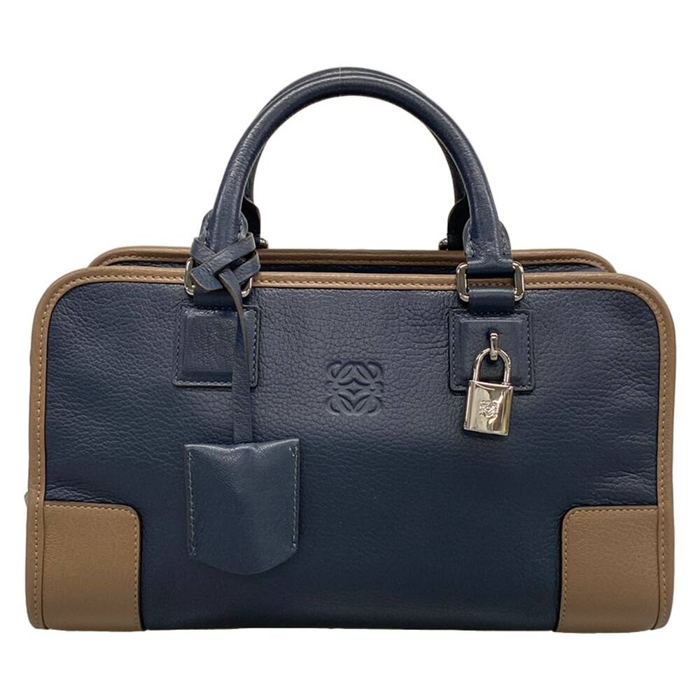 Loewe Amazona 28 Handbag Navy Beige